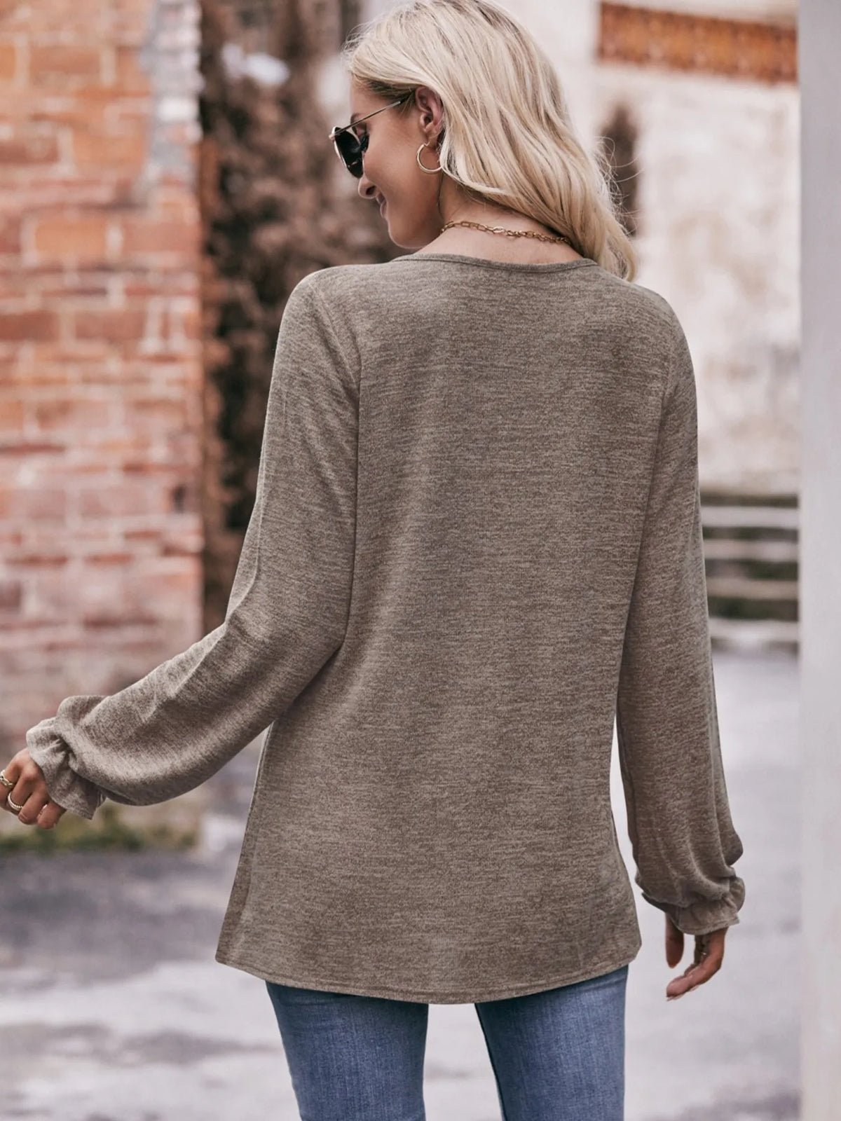 Round Neck Long Sleeve Casual T-Shirt