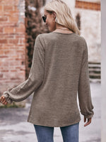 Round Neck Long Sleeve Casual T-Shirt