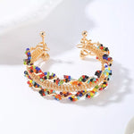 18K Gold-Plated Three Layered Open Bracelet
