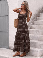 Polka Dot Sleeveless Maxi Dress