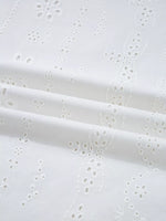 Eyelet Embroidered Smocked Cuff Sheer Blouse