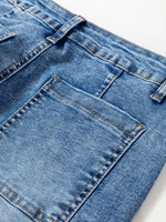 Seam Detail Loose Fit Cropped Jeans