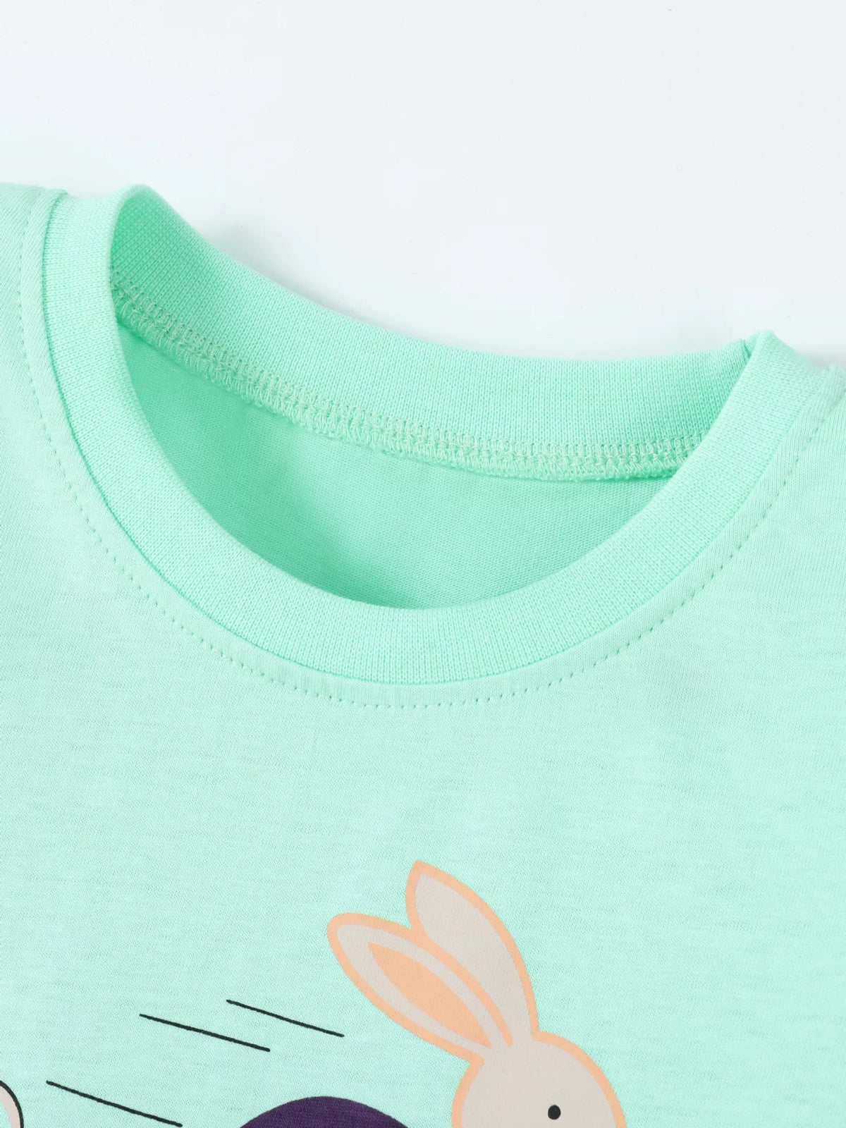 Children's Animal Race Round Neck Tee and Shorts Set