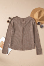 Button Detail Long Sleeve Top