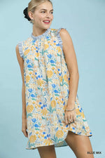 Umgee Floral Print Babydoll Dress