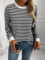 Ivy Lane Striped Round Neck Long Sleeve Sweatshirt