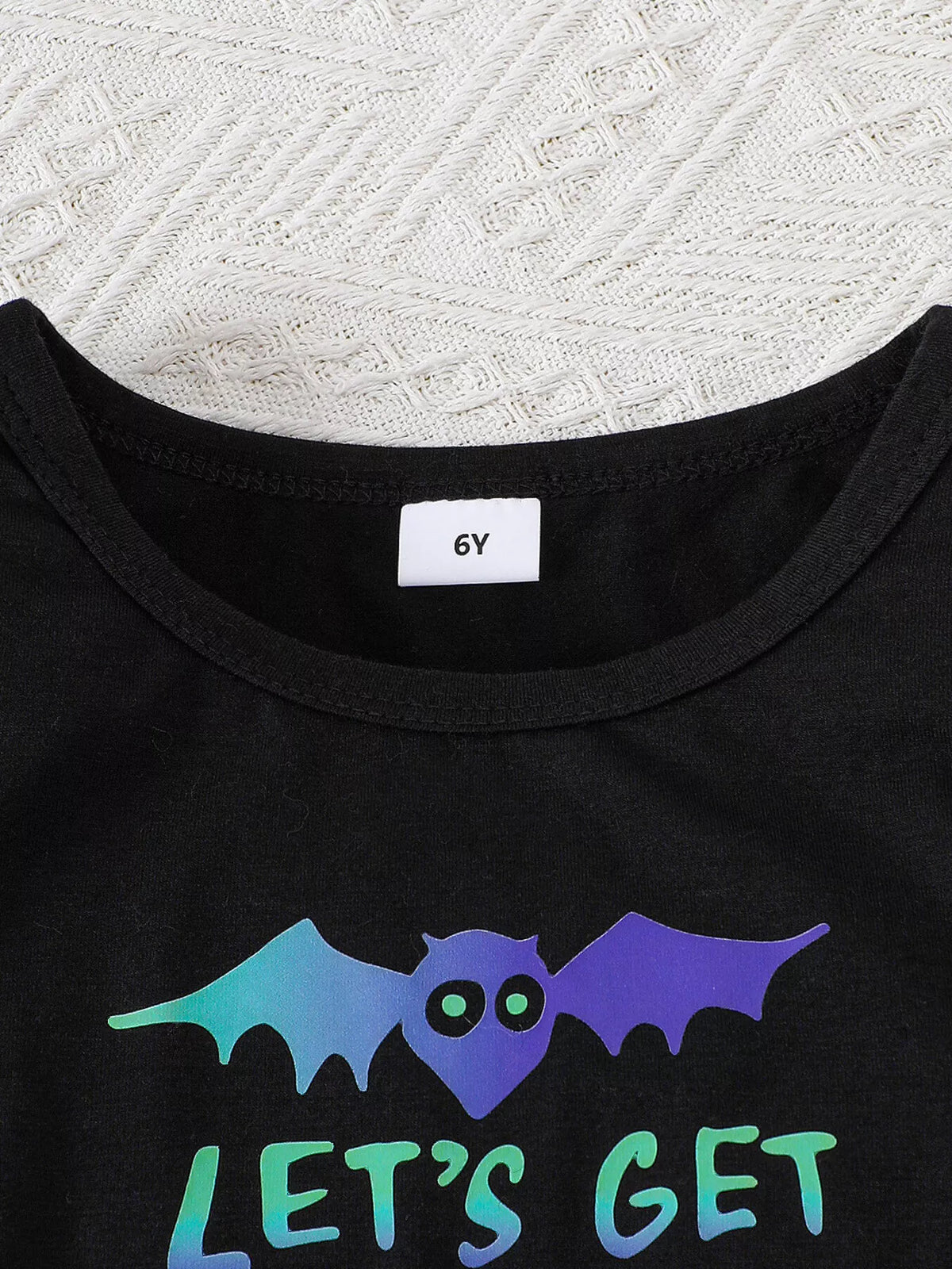 Children's Halloween Bat Print Hooded Cape and Tulle Dress Set
