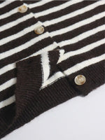 Striped Button-Down Cardigan