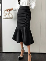 Ruched High Waist Mermaid Skirt