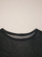 Metallic Glitter Mesh Long Sleeve Top