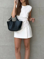 Round Neck Sleeveless Top and Skirts Set