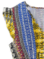 Boho Print Ruffle Sleeve Slit Dress