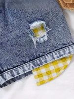 Children's Gingham Top & Denim Shorts Set
