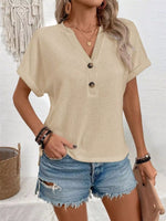 Short Sleeve Waffle Knit T-Shirt