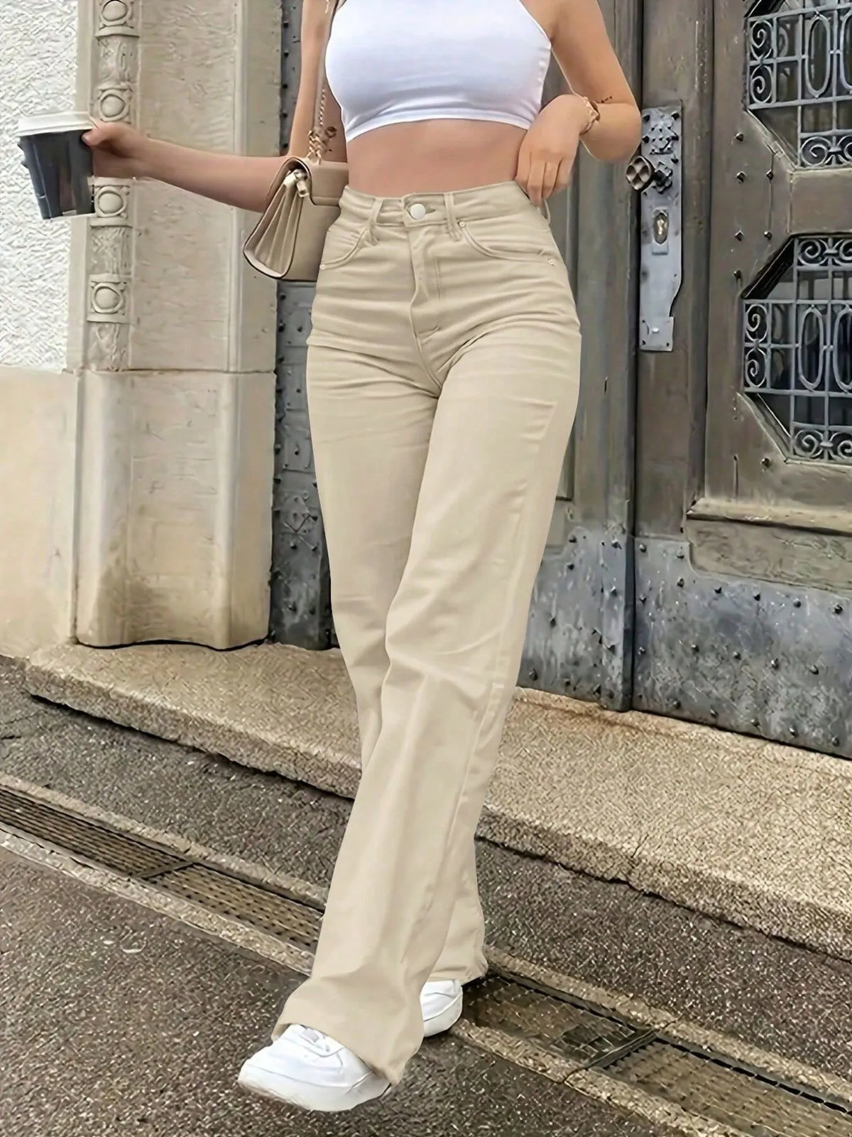 High-Waisted Wide Leg Jeans
