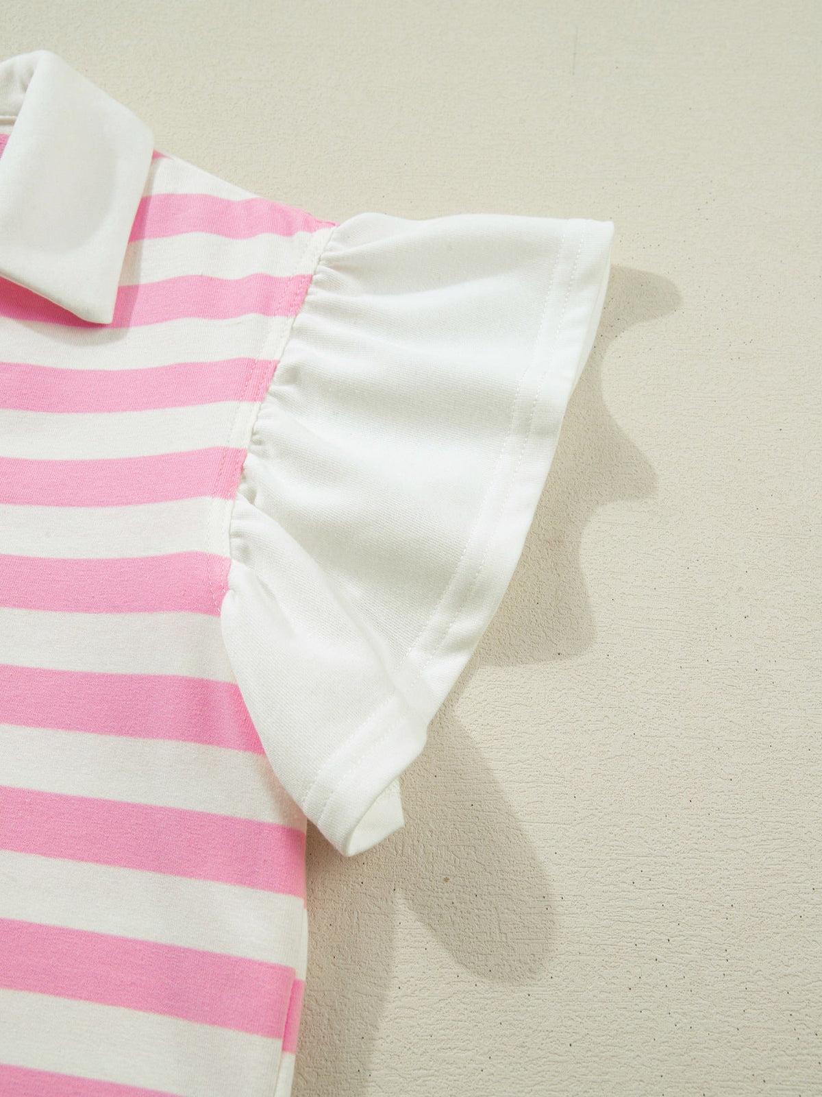 Striped Ruffled Sleeve Blouse