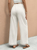 Lace Trim Wide Leg Pants