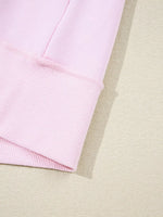 Exposed Seam Color Block Striped Patchwork Loose Henley Sweatshirt