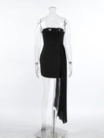 Pleated Detail Tube Mini Dress