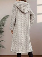 Cozy Hooded Button Up Longline Outerwear