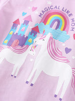 Children's Unicorn Graphic Ruffle Hem T-Shirt