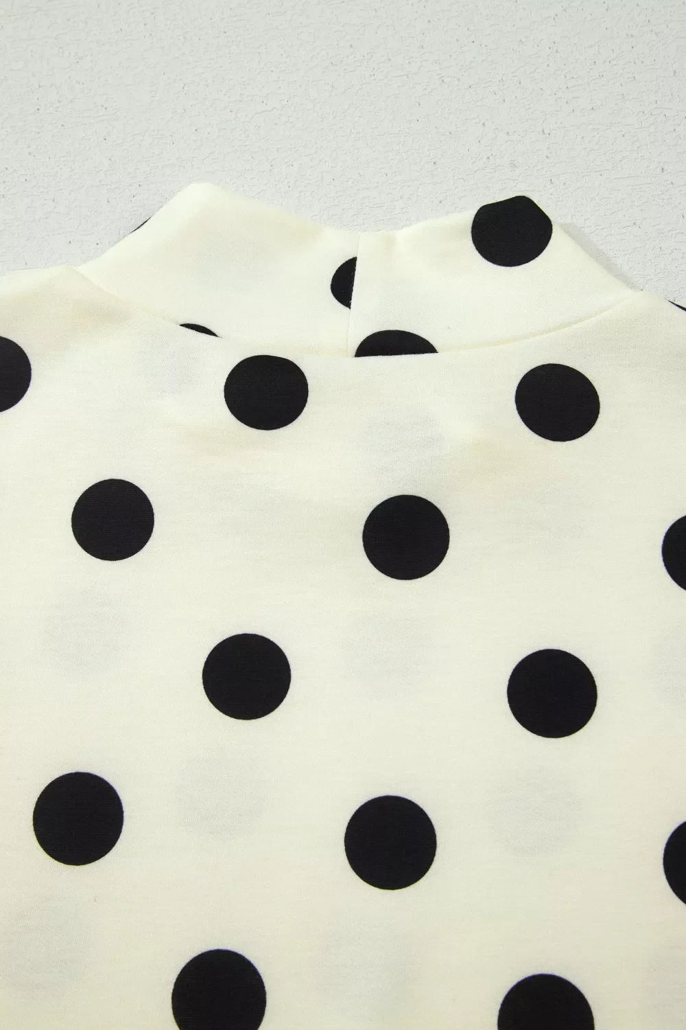 Polka Dot Print High Neck Dolman Top