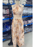 Floral Print Halter Neck Maxi Dress