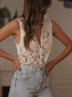 Lace Button-Down Tank