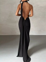 Backless One-Shoulder Ruched Bodycon Maxi Dress