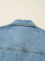Patched Pockets Side Tie Denim Jacket