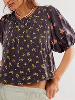 Bow Back Puff Sleeve Blouse