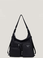 Multi-Pocket Lightweight Nylon Shoulder Bag