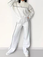 Full Size Zip Up Long Sleeve Top and Pants Set Plus Size