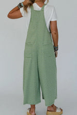 Casual Gingham Wide Leg Overalls