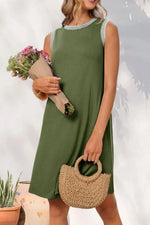 Round Neck Sleeveless Mini Tank Dress