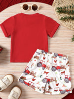 Children's Mama' Boy Graphic Casual Tee and Shorts Set