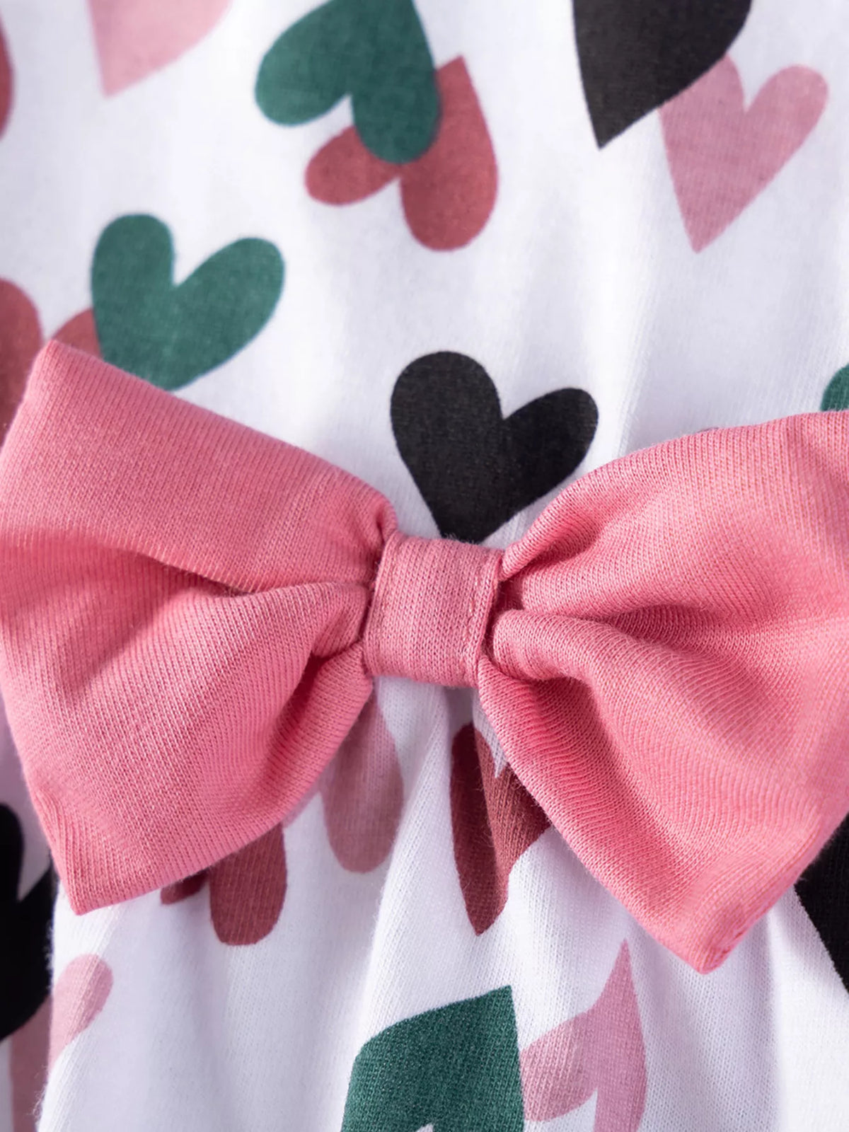 Children's Bow Printed Sleeveless Casual Dress