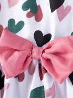 Children's Bow Printed Sleeveless Casual Dress