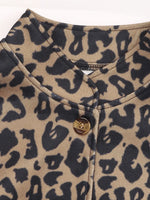 Leopard Print Casual Button Up Jacket
