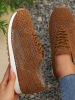 Breathable Mesh Lace-Up Sneakers