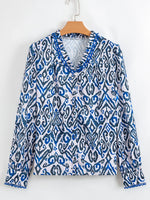Paisley Print Long Sleeve Blouse