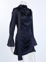 Mock Neck Flounce Sleeve Dress