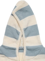 Drawstring Zip Up Striped Cardigan