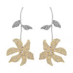 Rhinestone Flower Dangle Earrings