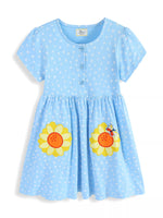Children's Embroidered Floral Short Sleeve Dress
