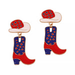 Cowgirl Boot and Hat Dangle Earrings