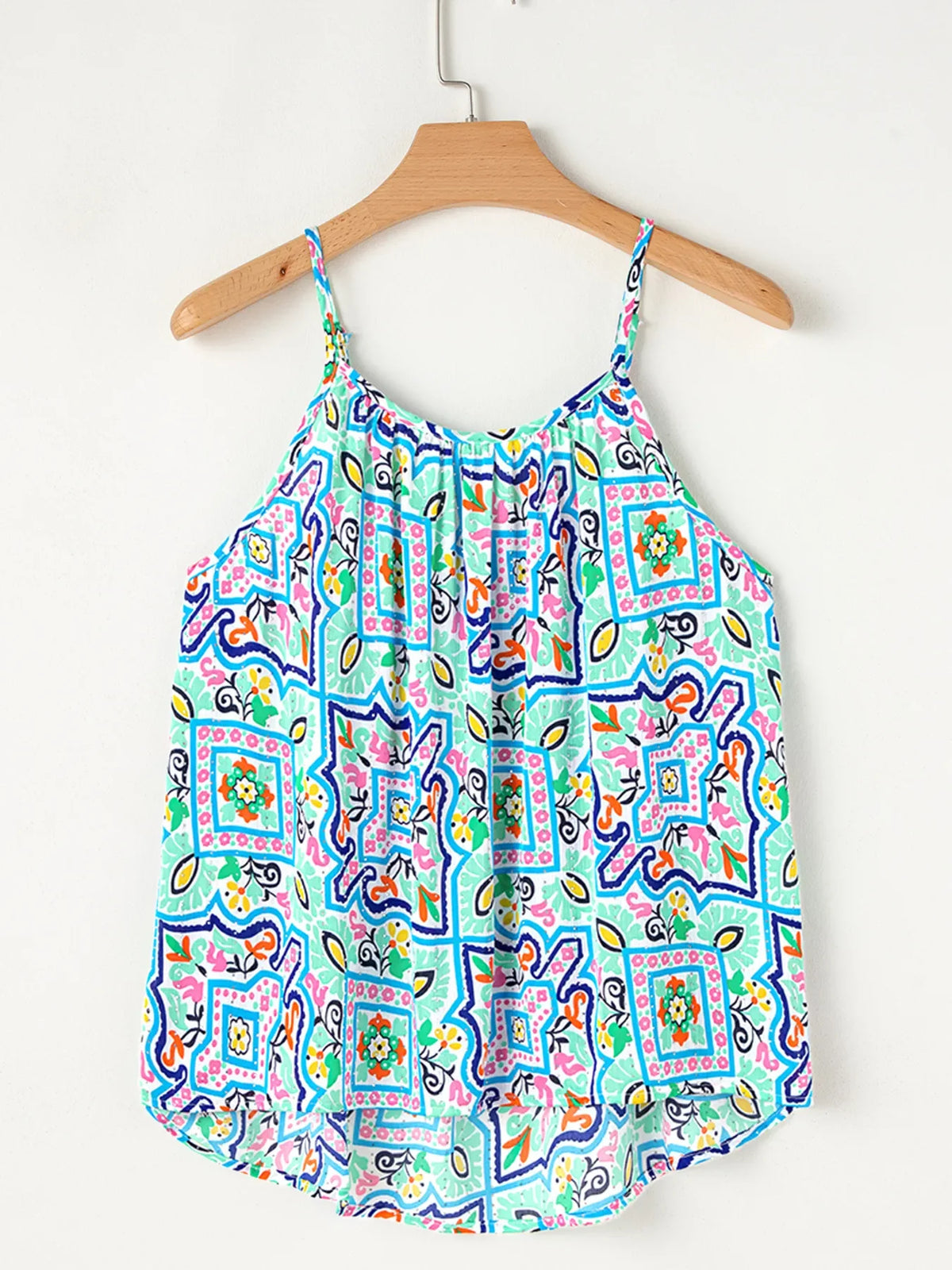 Rhinestone Floral Printed Cami Top