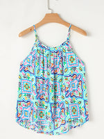 Rhinestone Floral Printed Cami Top