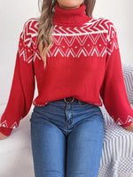 Turtleneck Dropped Shoulder Sweater