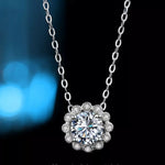 1 Carat Moissanite 925 Sterling Silver Flower Necklace